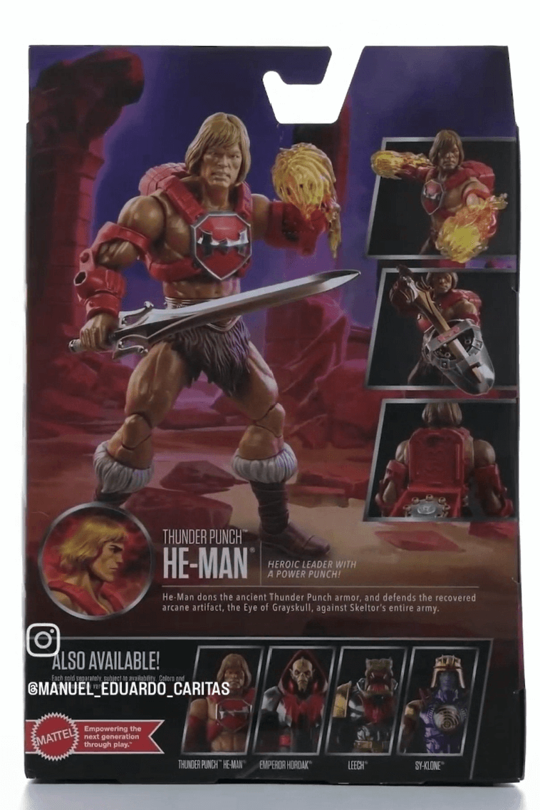 New Eternia Thunder Punch He-Man Masterverse box rear