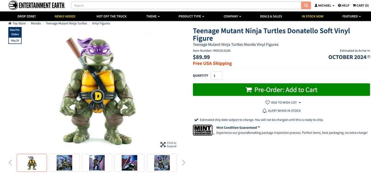 Donatello-Mondo-Soft-Vinyl-TMNT-Entertainment-Earth-Preorder