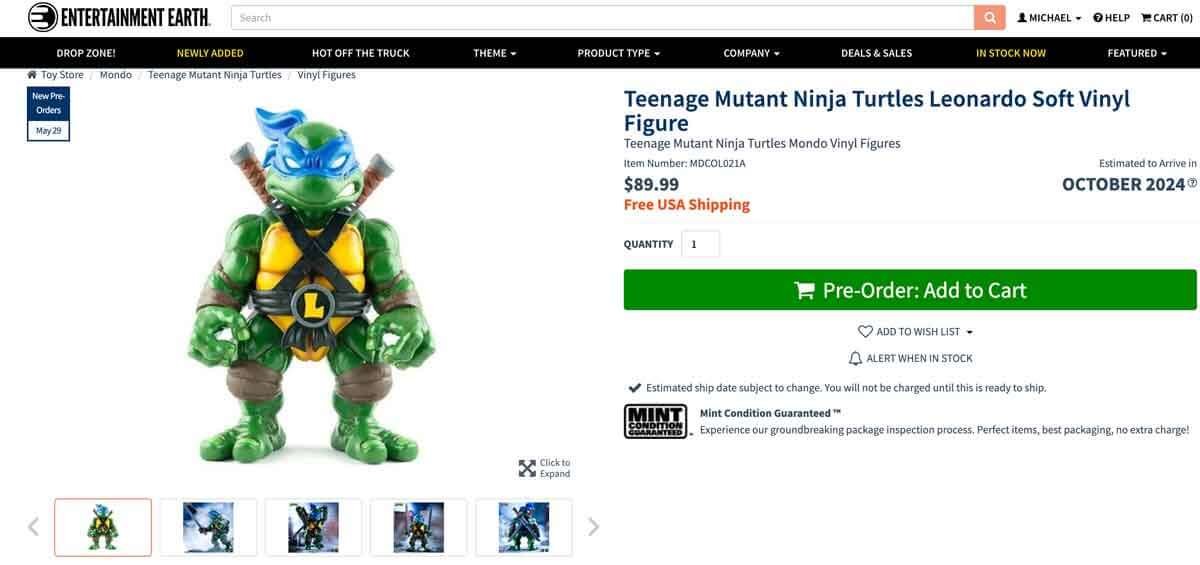 Leonardo-Mondo-Soft-Vinyl-TMNT-Entertainment-Earth-Preorder