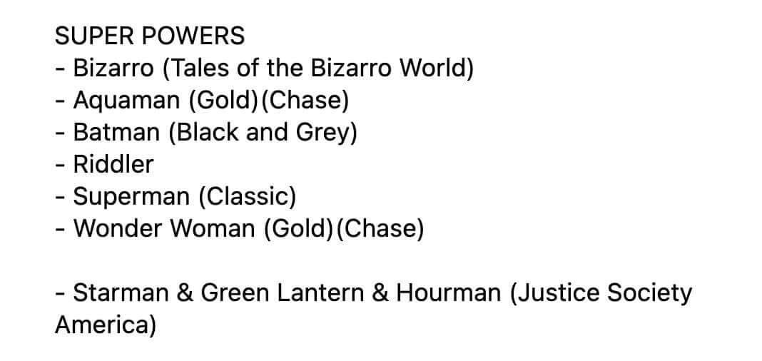 MacFarlane DC Super Powers Wave 9 Rumored List