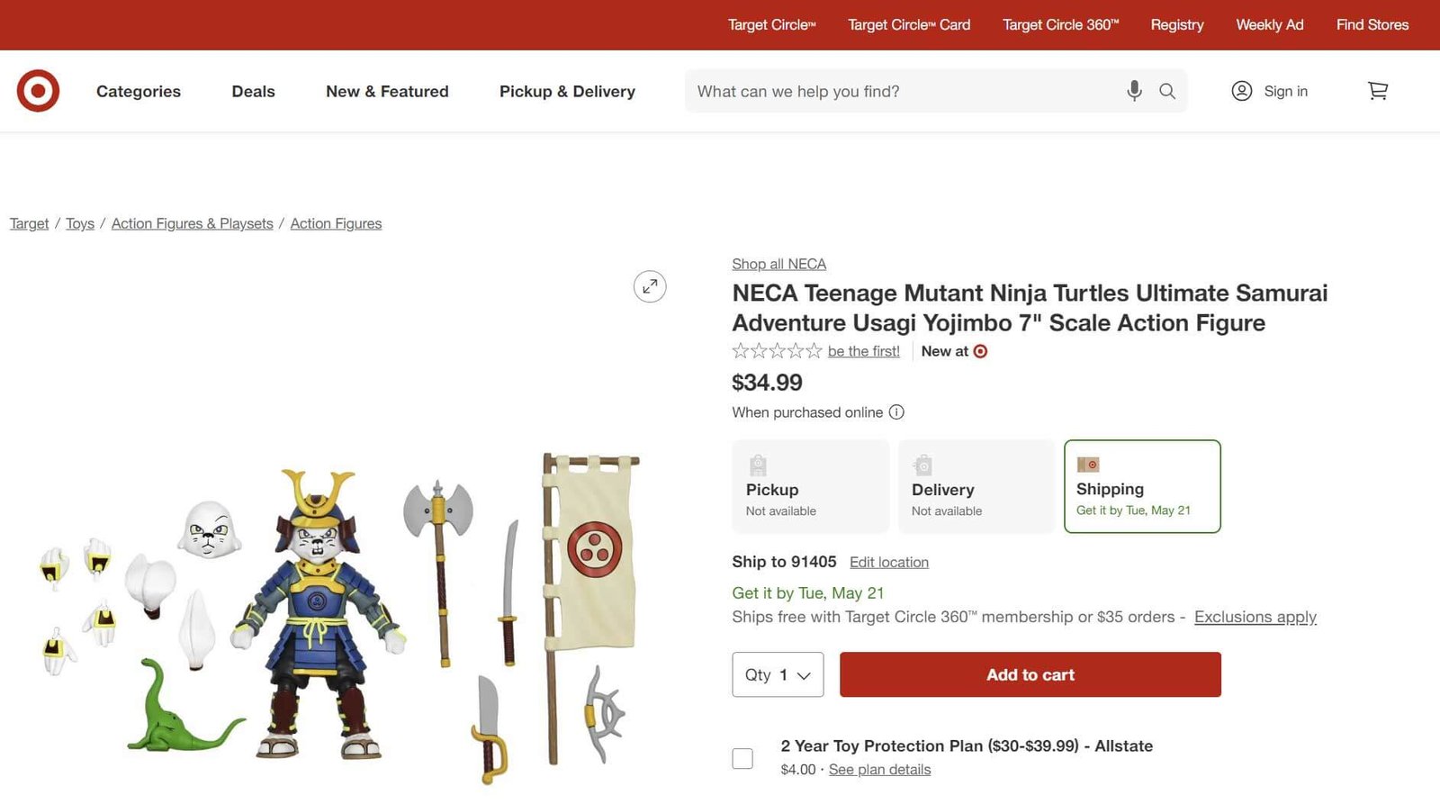NECA-Teenage-Mutant-Ninja-Turtles-Ultimate-Samurai-Adventure-Usagi-Yojimbo-target-listing-1