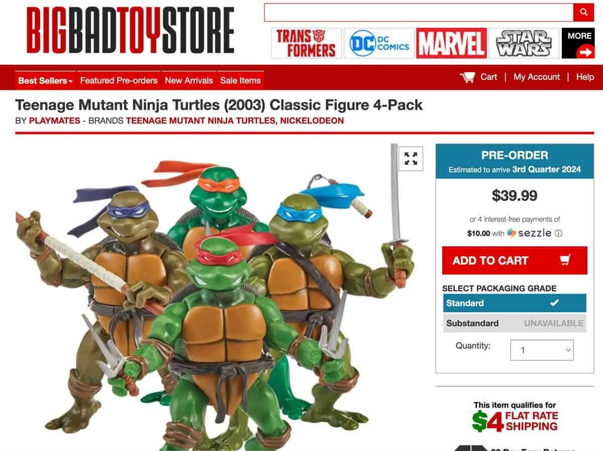 Teenage-Mutant-Ninja-Turtles-TMNT-2003-Classic-4-Pack-BBTS-Preorder