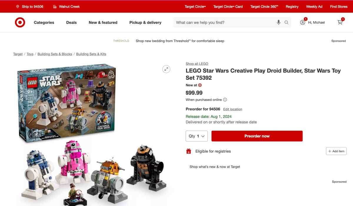 LEGO-Star-Wars-Creative-Play-Droid-Builder,-Star-Wars-Toy-Set-75392-Target-Preorder