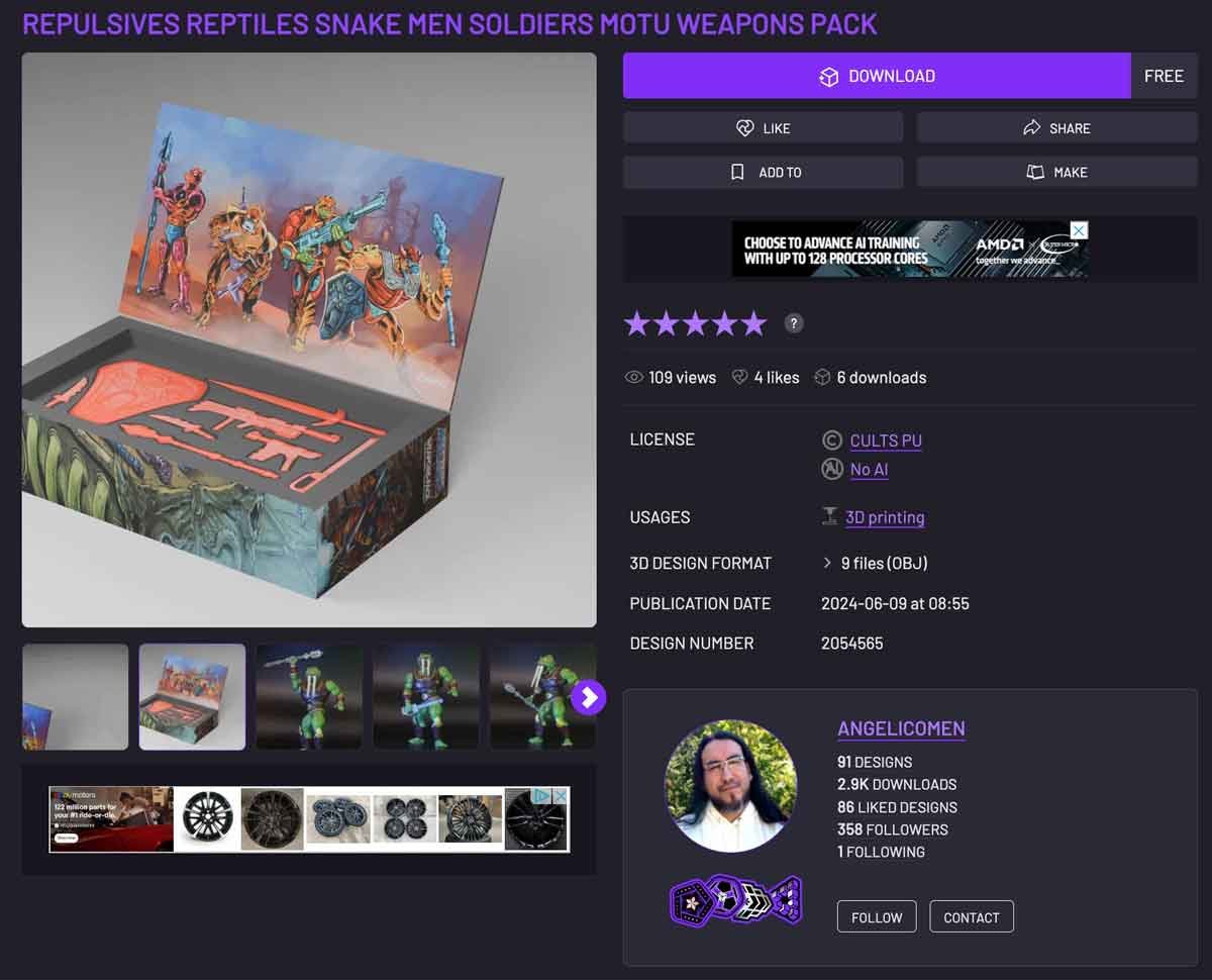 Repulsives-Reptiles-Snake-Men-Soldiers-MOTU-Weapons-Pack-Cults3D