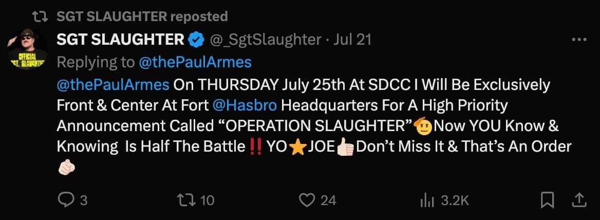 SGT-Slaughter-SDCC-2024-Announcment