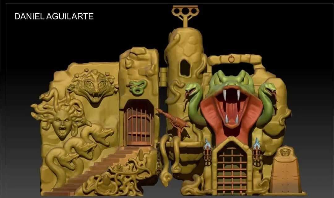 Snake-Lair-MOTU-Origins-Playset-Sketch-3D-Concept-1