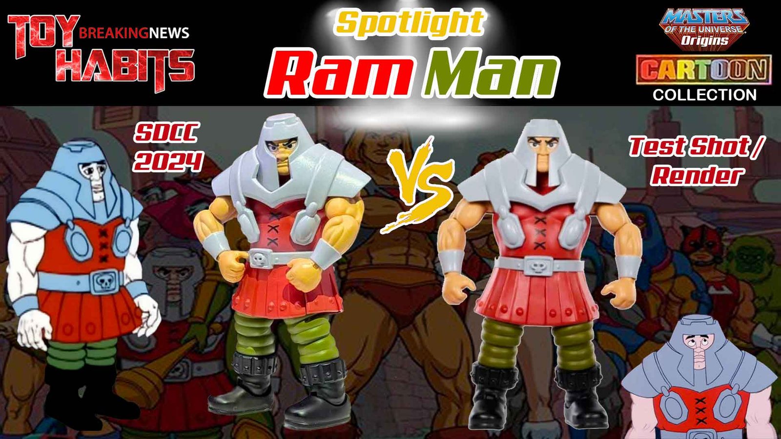 Masters Of The Universe Origins Ram Man Action Figure Collezione Cartoon, 14 Cm JBM77