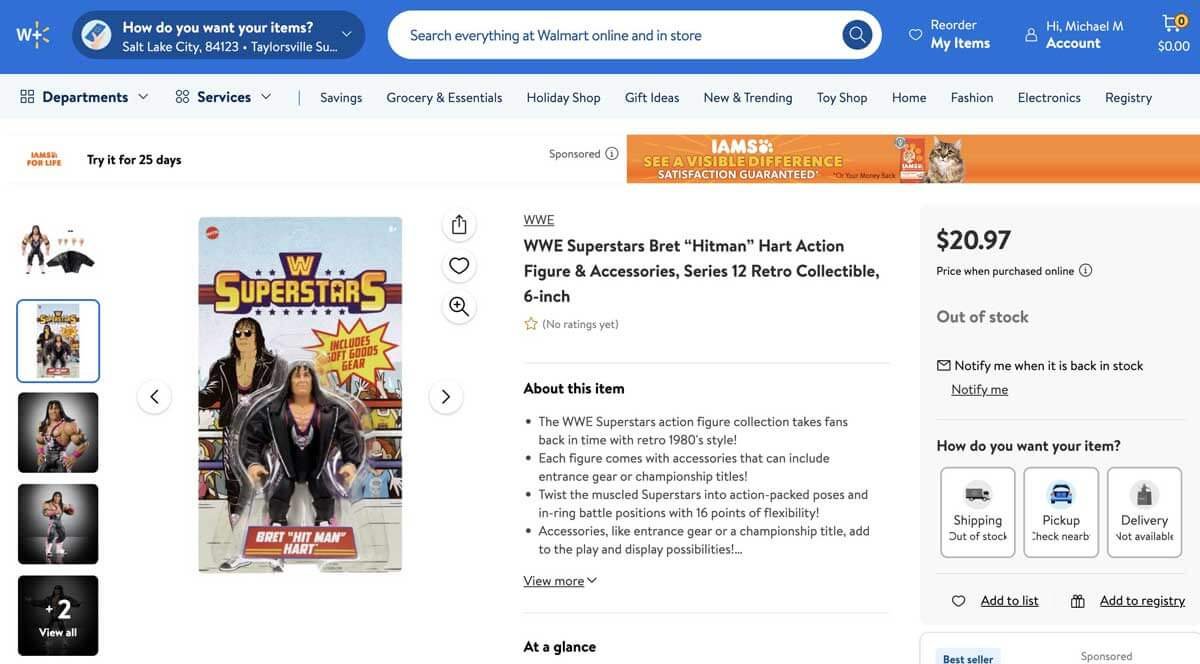 Bret-The-Hitman-Hart-WWE-Superstars-Series-12-Walmart-Listing-Page
