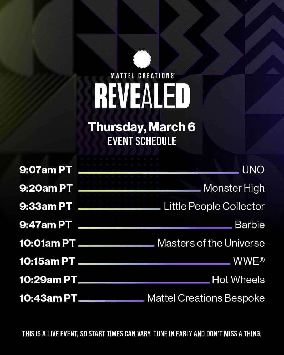 Mattel-Creations-REVEALED-2025-Event-Schedule
