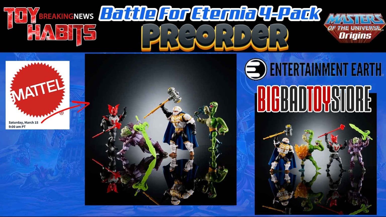 Pack De Figurines Masters Of The Universe Origins - Bataille Pour Eternia - Mattel 2025