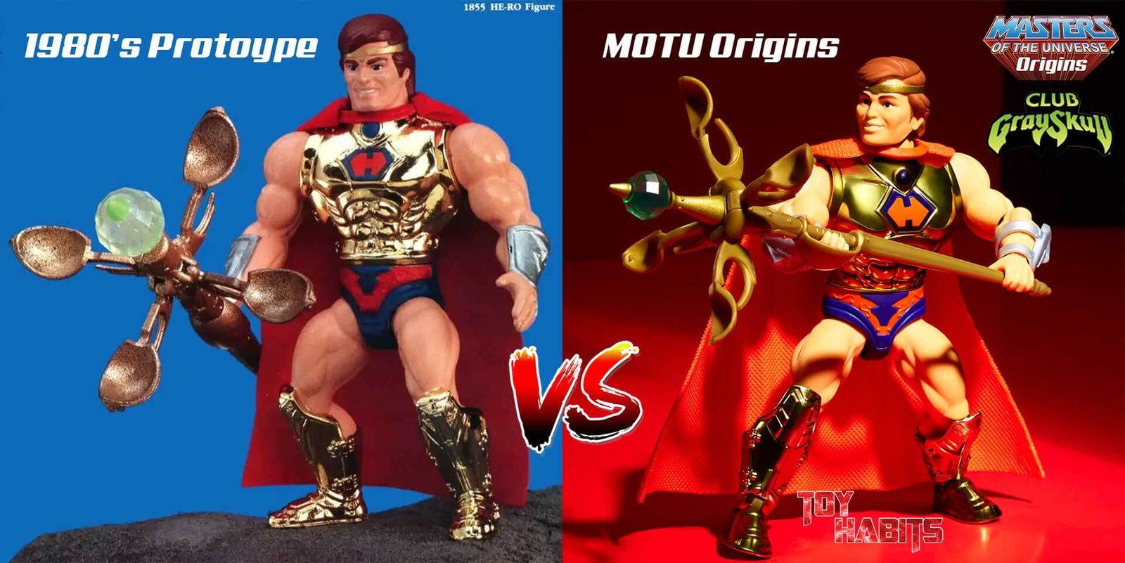He-Ro-Prototype-vs-MOTU-Origins Club Grayskull Mattel Creations Exclusive