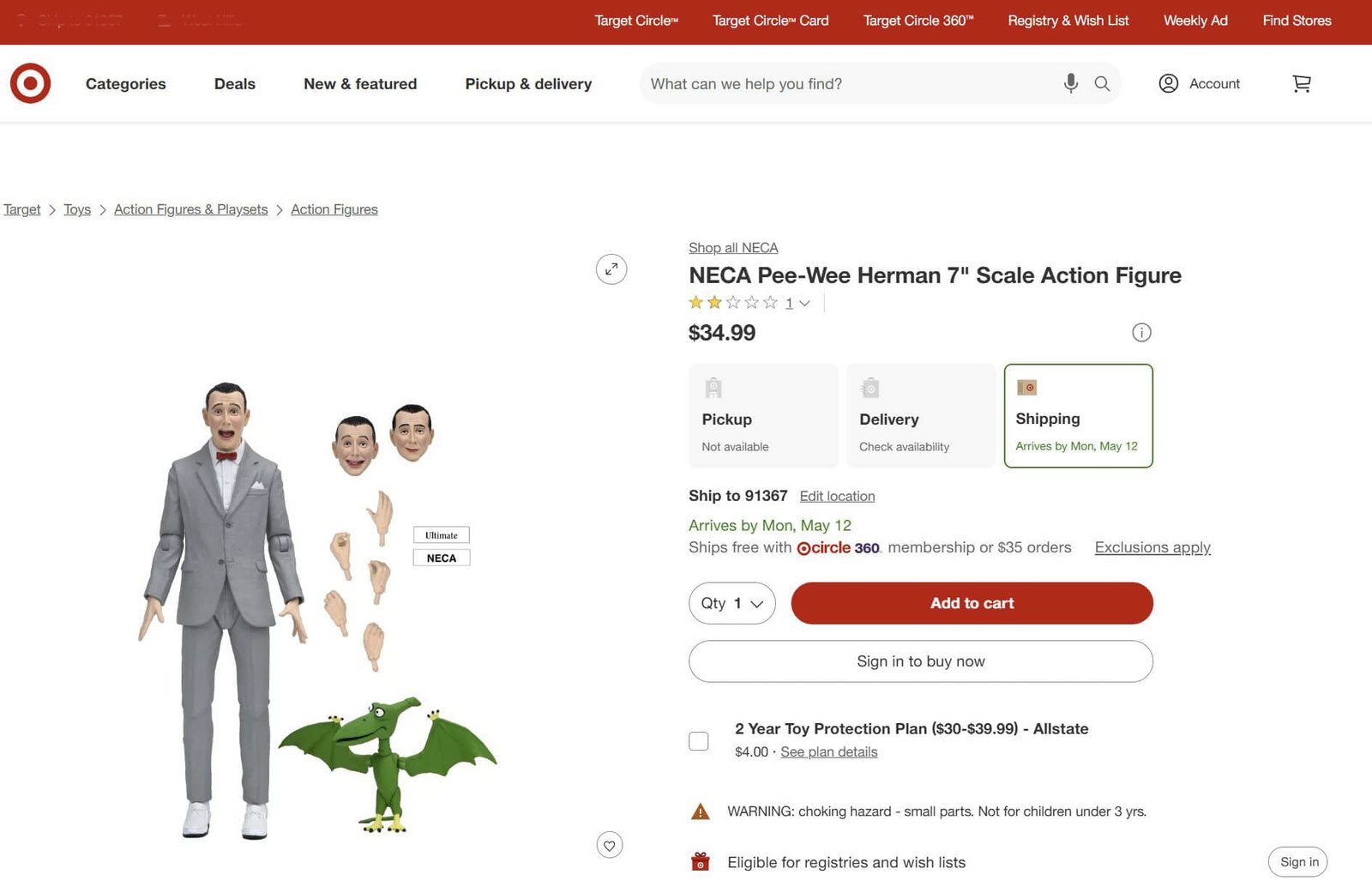 Pee Wee Herman Target Listing