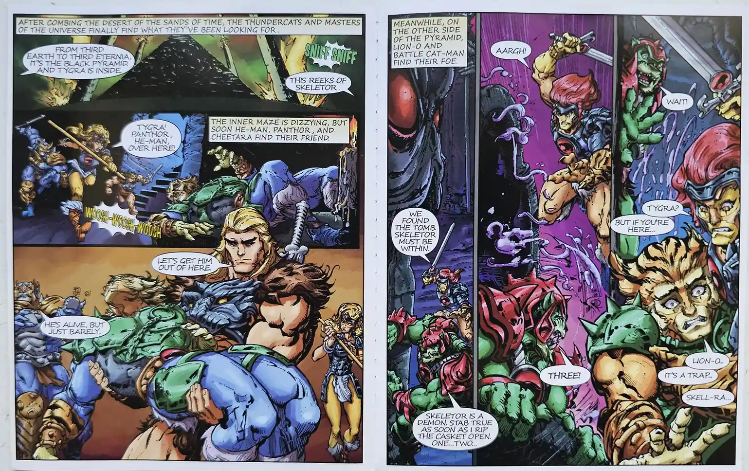 The Power Sword of Omens MOTU ThunderCats Wave 2 Minicomic Pages 1 and 2