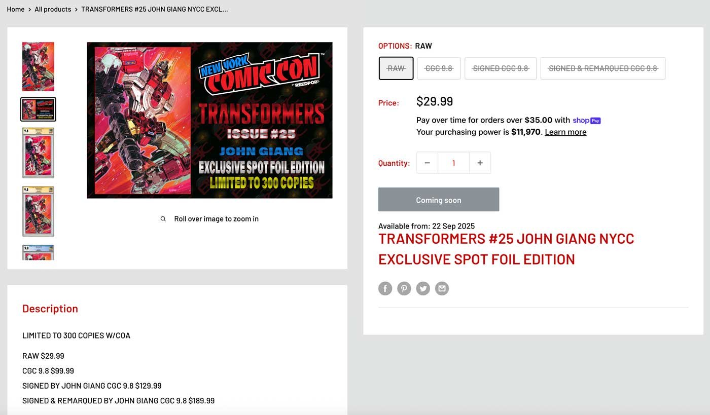 John-Giang-Transformers-25th-NYCC-2025-Exclusive-Spot-Foil-Edition-Big-Time-Collectible-Listing