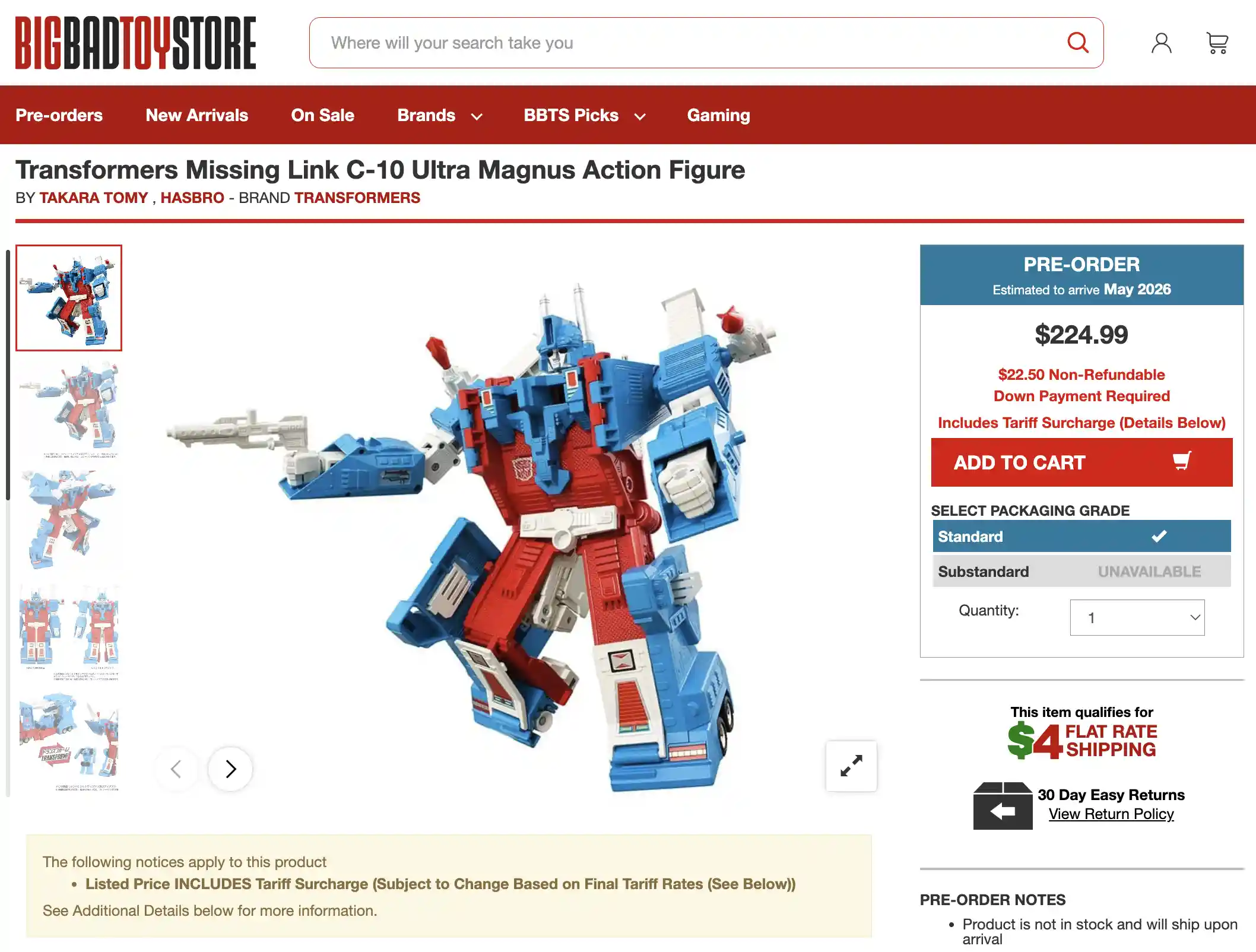 Ultra Magnus Transformers Missing Link C-10 BBTS Preorder