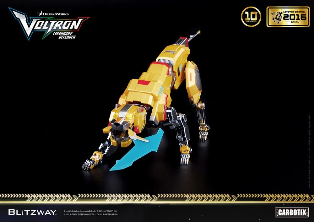 Voltron Legendary Defender Carbotix 10th Anniversary Voltron Yellow Lion Special Edition