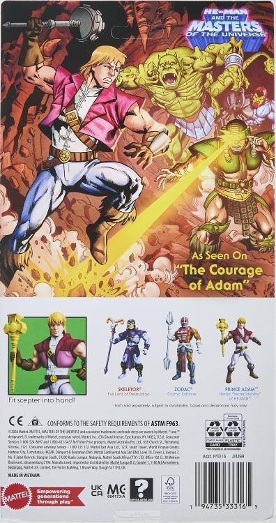 Prince Adam 200x MOTU Origins Cartoon Collection Card Back