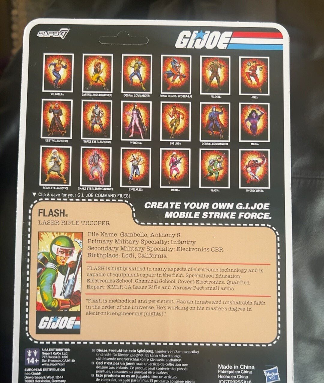 Flash GI Joe Super7 ReAction+ 1 Cardback