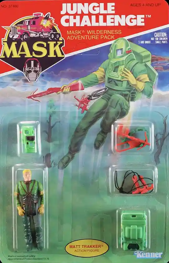 Jungle Challenge with Matt Trakker MASK Adenture Pack Kenner Card Front