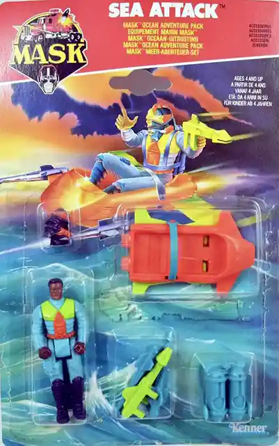 Sea Attack With Hondo MacLean MASK Adenture Pack Kenner Card Front
