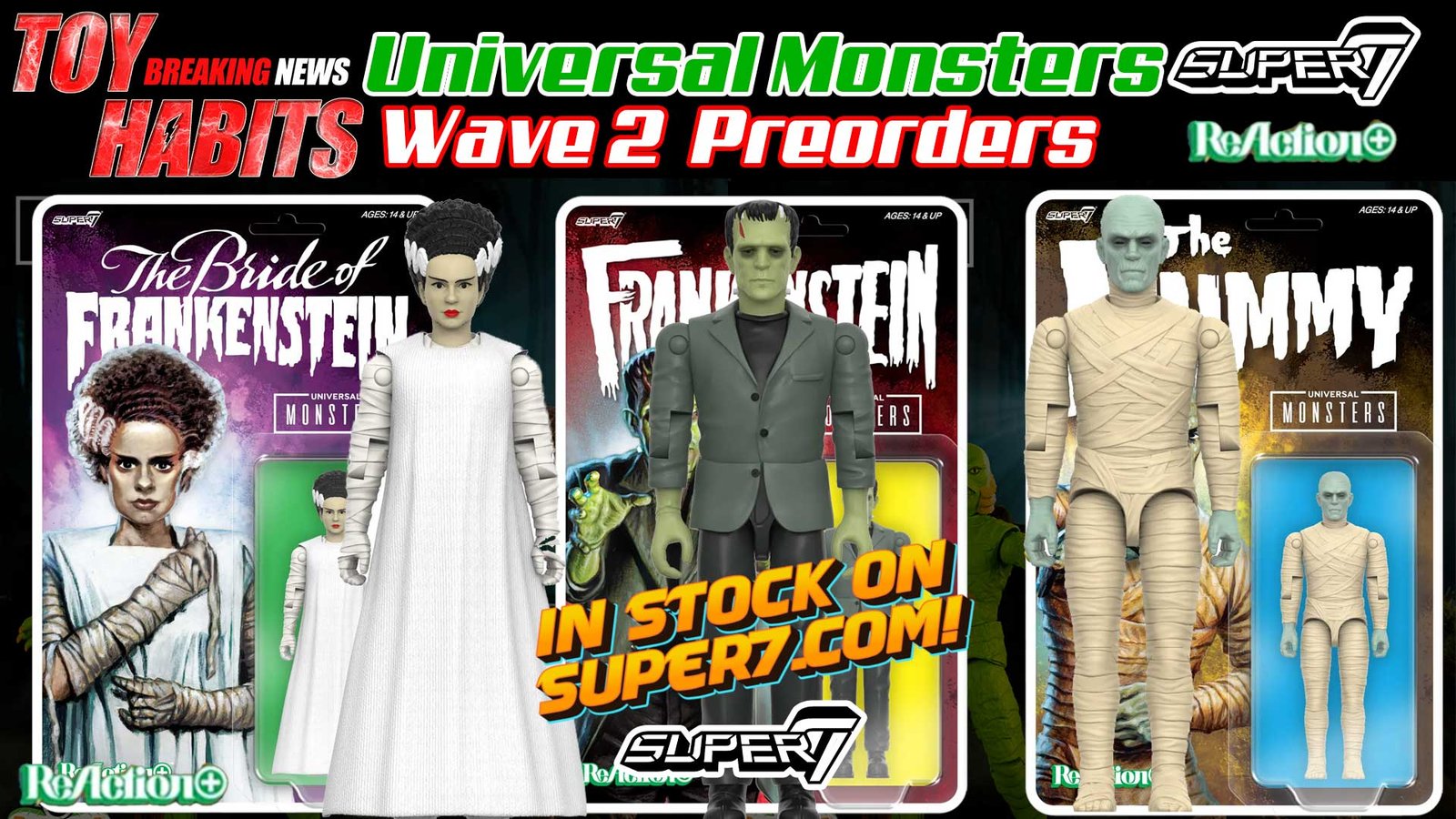 鍾乳石　モンスター Super7 Universal Monsters ReAction+ Wave 2 Preorders