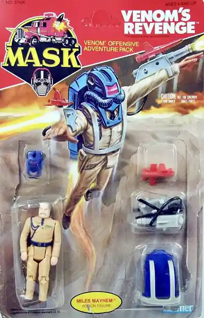 Venoms Revenge with Miles Mayhem MASK Adenture Pack Kenner Card Front