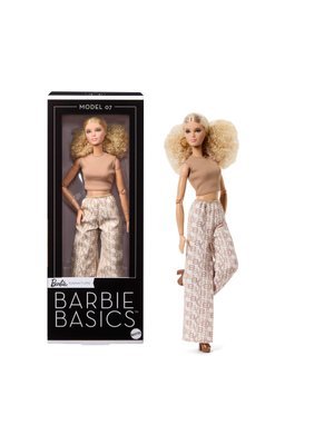 Barbie Basics Collectible Doll, Model 07 with Blonde Hair in White Pants with Golden Print
