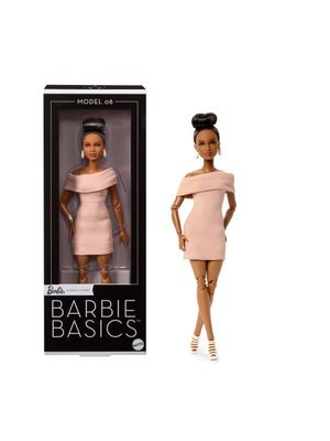 Barbie Basics Collectible Doll, Model 08 with Brunette Hair in Tan Dress & Strappy Heels