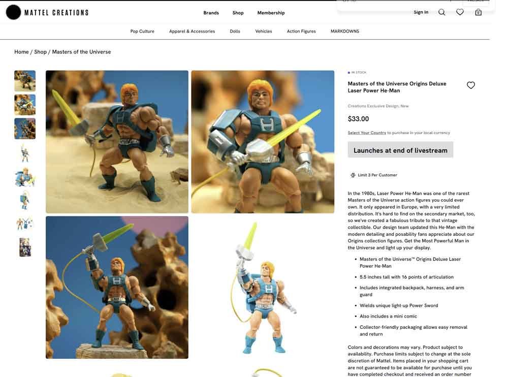 MOTU-Origins-Laser-Power-He-Man-Mattel-Creations-Exclusive-listing