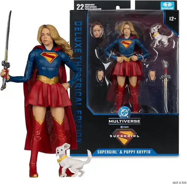 Supergirl and Puppy Krypto McFarlane Toys DC Multiverse Supergirl Movie Deluxe Theatrical Edition