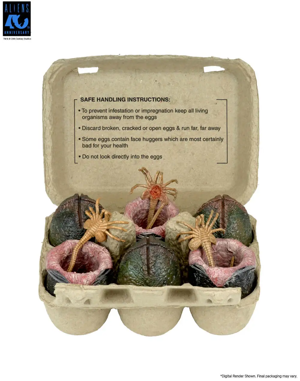 Aliens 40th Anniversary Xenomorph Eggs Set 6 Pack in Collectible Carton 05