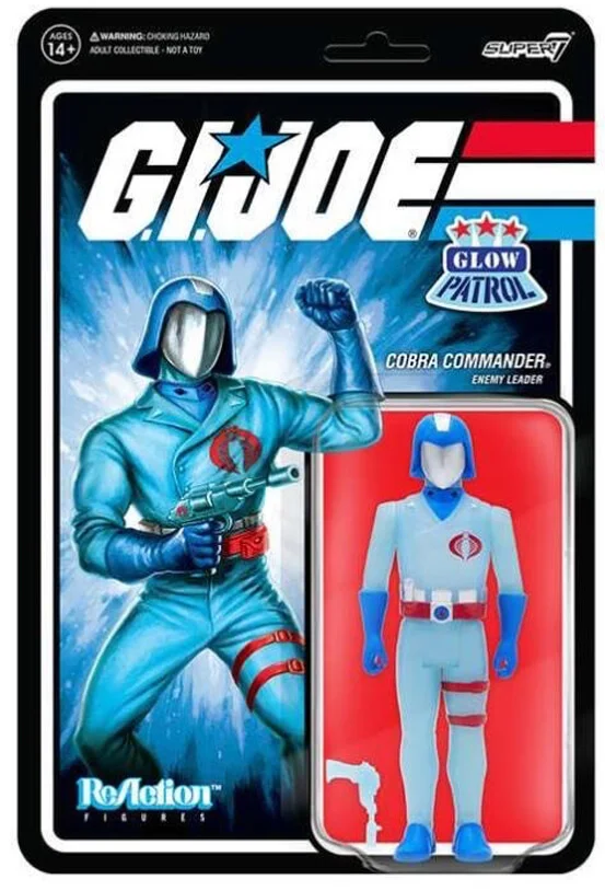 Cobra Commander GI Joe Super7 Reaction Glow Patrol SDCC
