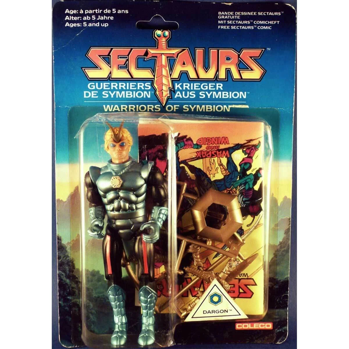 Dargon Sectaurs Vintage Figure on Card