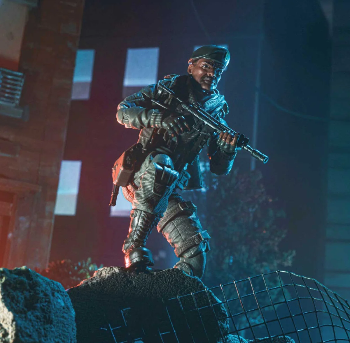 GI Joe Classified Series Stalker on rock