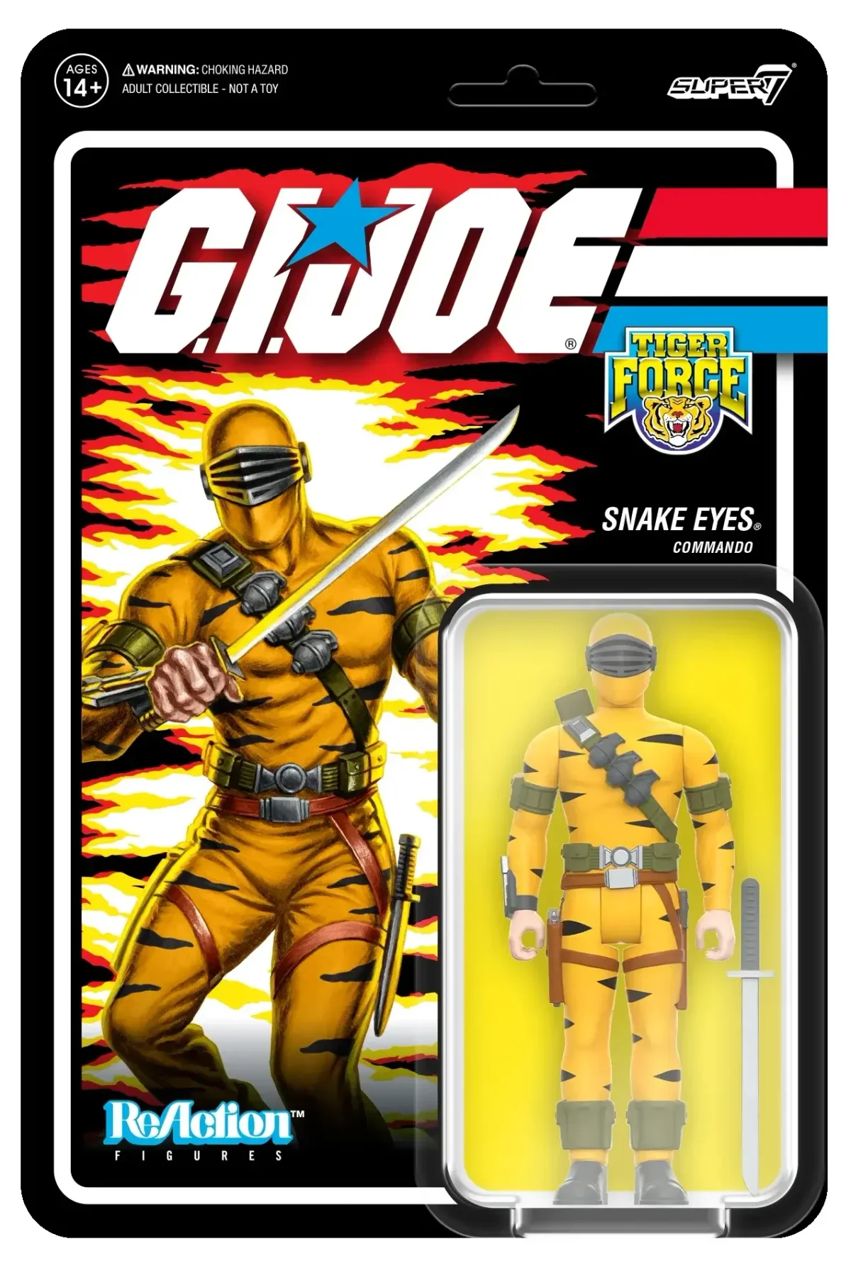 GI Joe ReAction Wave 6 Tiger Force Snake Eyes cardback