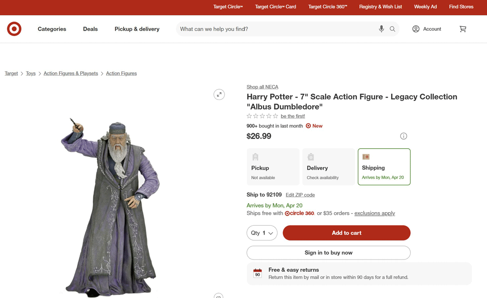 Harry-Potter-Albus-Dumbledore-NECA-Target