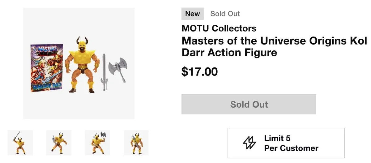 Kol-Darr MOTU Origins Preorder Sold Out