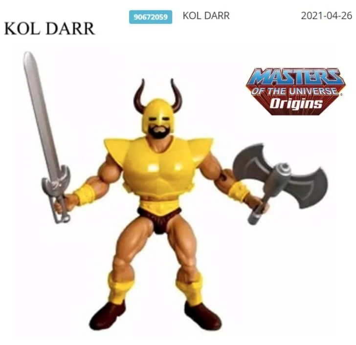 Kol Darr Masters of the Universe Origins Mattel Creations Trademark Renewal