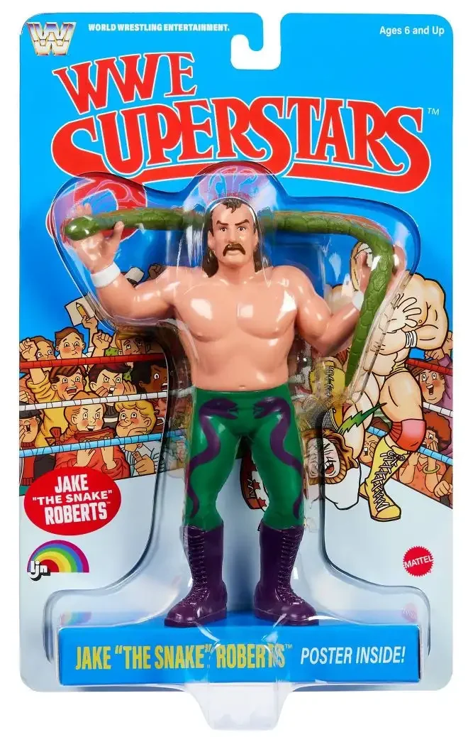 LJN WWE Superstars Jake The Snake Roberts Action Figure, 1980s Retro 8 Collectible Toy 06