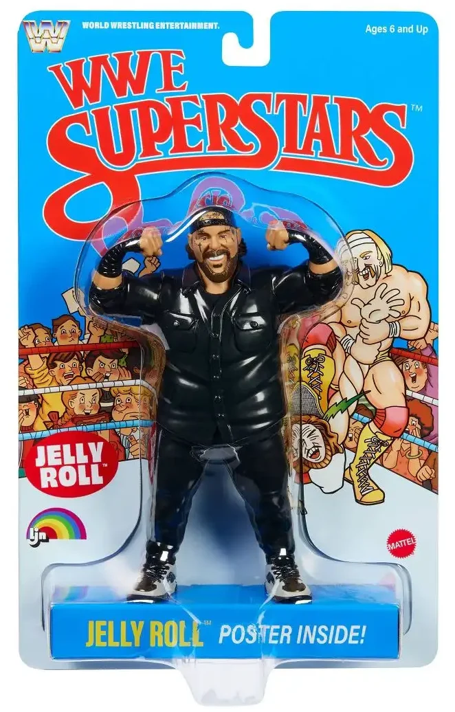 LJN WWE Superstars Jelly Roll Action Figure, 1980s Retro 8 Collectible Toy 06
