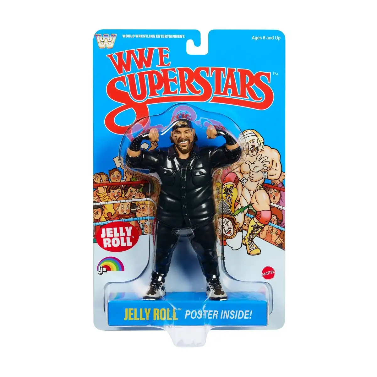 LJN WWE Superstars Jelly Roll Action Figure, 1980s Retro 8  Collectible Toy 06