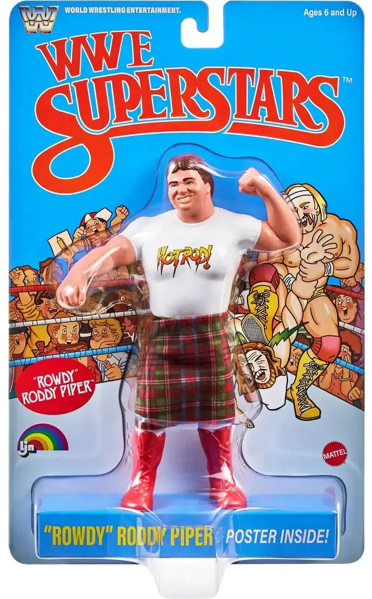 LJN WWE Superstars Rowdy Roddy Piper Action Figure, 1980s Retro 8 Collectible Toy 06