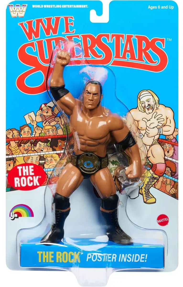 LJN WWE Superstars The Rock Action Figure, 1980s Retro 8 Collectible Toy 06