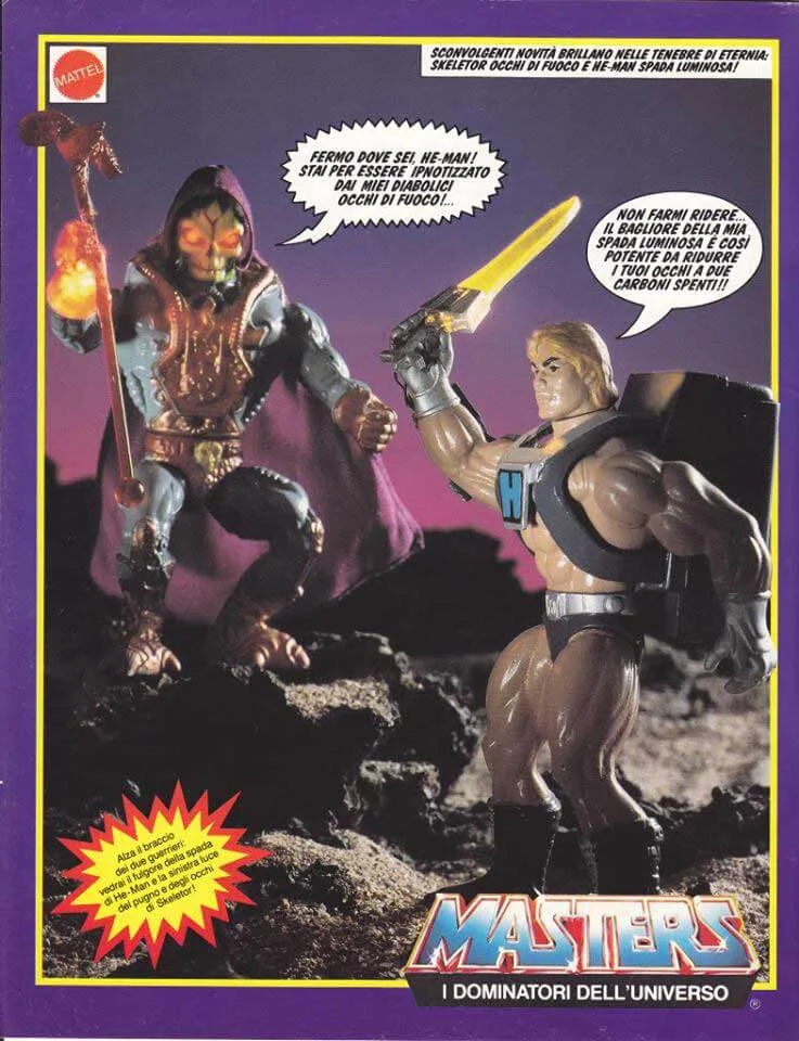 Laser Light Skeletor & He-Man Masters of the Universe 1988