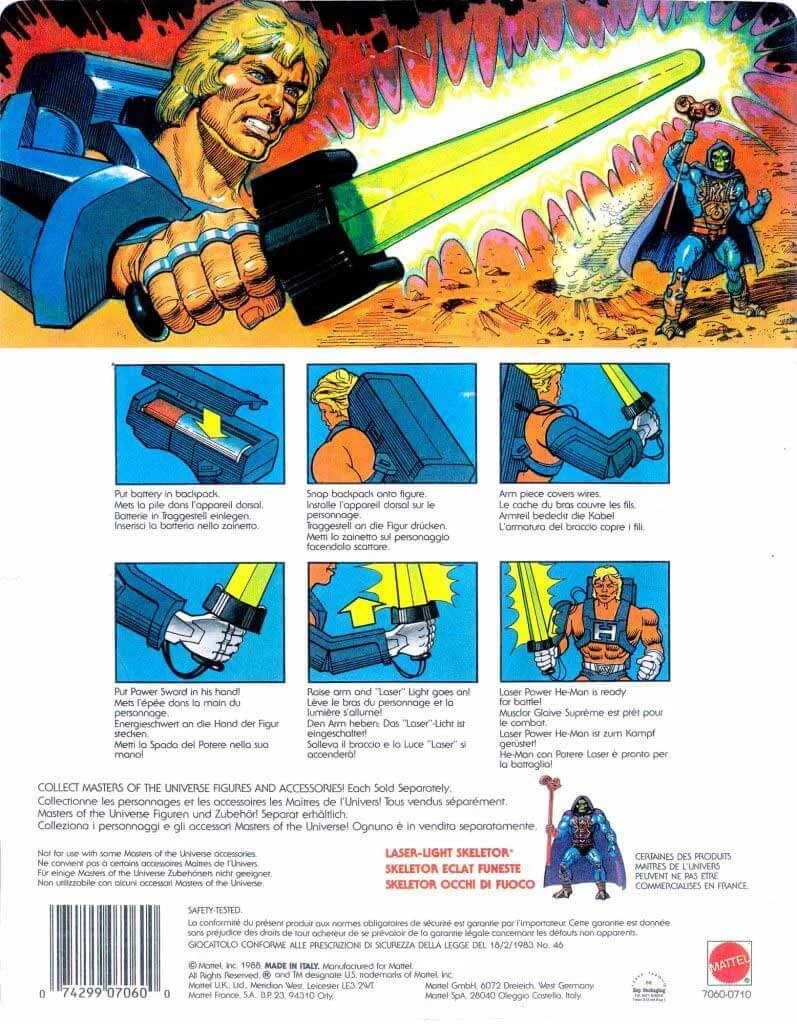 Laser Power He-Man Vinatge on Card back