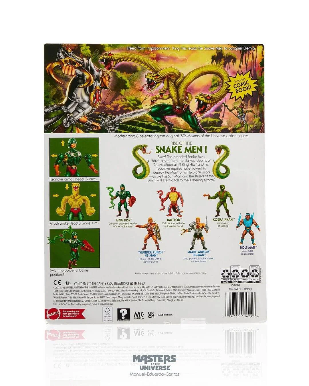 MOTU Origins King Hiss Deluxe cardback rear