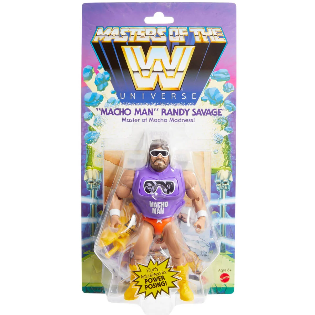 Macho Man Randy Savage Masters of the WWE Universe Figure on Card