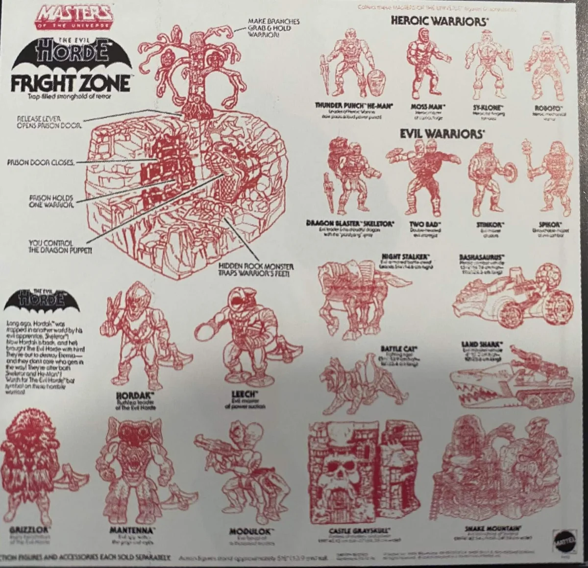 Masters of the Universe Fright Zone Vintage box rear