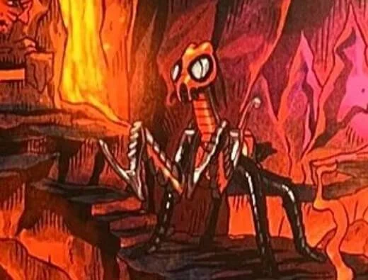 Masters of the Universe Origins Horde 4 Pack Fright Zone interior Artwork mantisaur close up