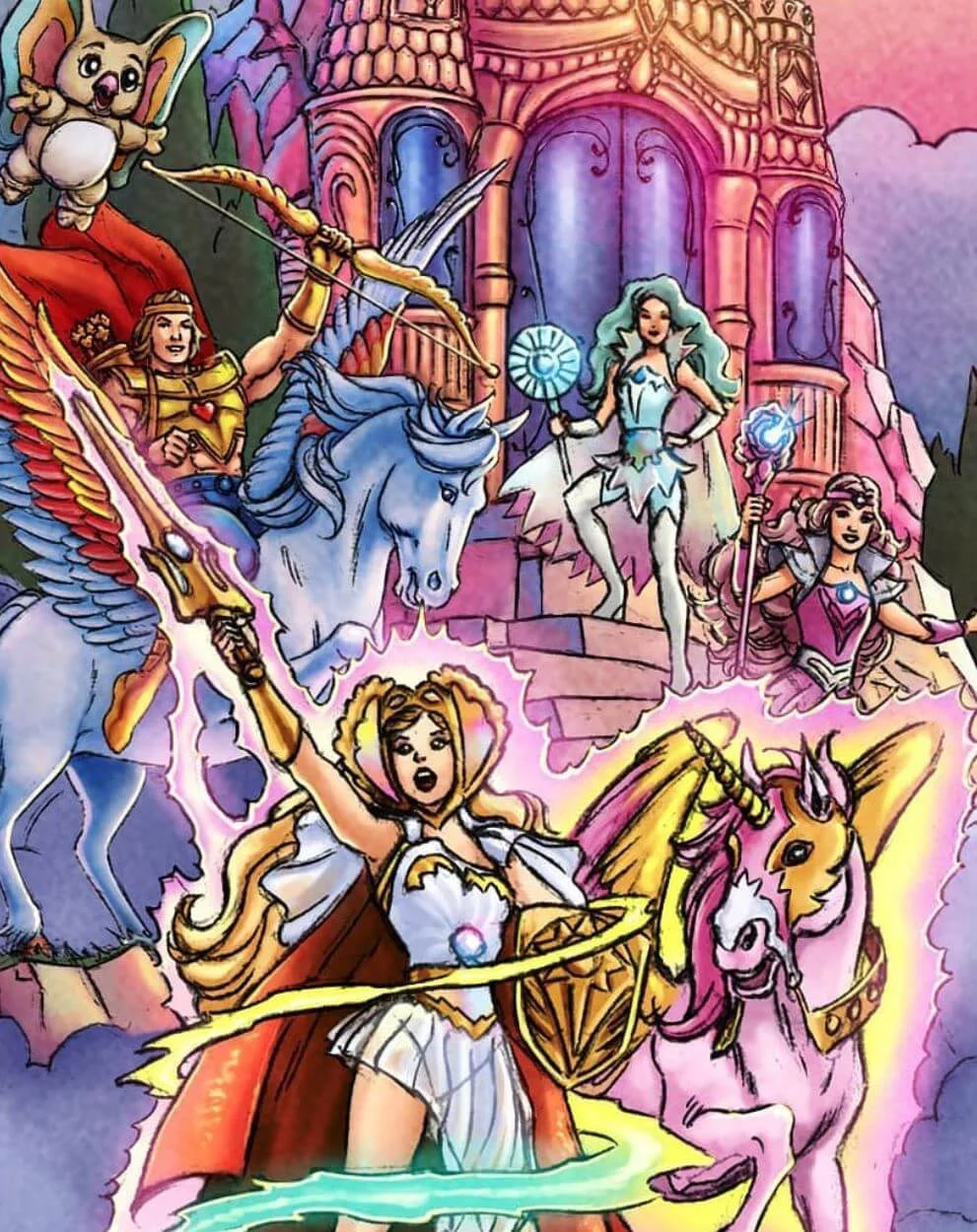Masters of the Universe Origins Power Con She-ra partial rear bow kowl Artwork